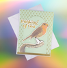 Thinking Of You Green with Bird Card