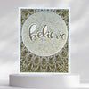 Laser Cut Handmade Christmas Card - Fancy Card - Special Christmas Gift - Believe Holiday Spirit
