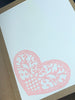 Blank Pink Filigree Heart with envelope card