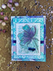Hugs aqua and purple flower card