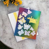 Wishing You All the Best Greeting Card with Butterflies and Rainbow Metallic Colors, Best Wishes Card