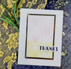 Thanks Pink and Gold with White Embossing Card