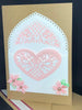 Romantic Heart Greeting Card - Laser Cut Card - Fancy Love Card - Greeting Card for Anniversaries or Valentine's Day, Size A6