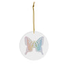 Rainbow Butterfly Ceramic Ornament