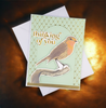 Thinking Of You Green with Bird Card