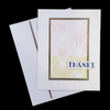 Thanks Pink and Gold with White Embossing Card