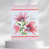 Floral Thank you Card in Pink and Blue