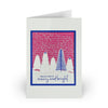 Merry and Bright Holiday Greeting Card with Border - 10 Pack