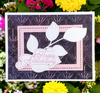 Happy Anniversary Card with White, Pink and Purple Leaf Decal for your Spouse, Parents and Loved Ones