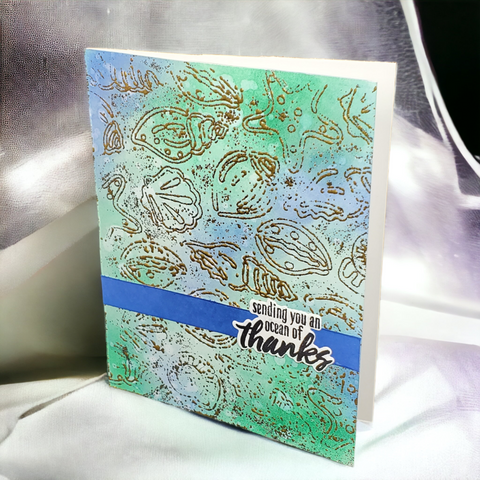 An Ocean of Thanks-Thank you-Gold _ Blue Green on White
