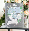Happy Anniversary Card with Laser Cut Flowers on Silver Metallic Paper, Floral Anniversary Card