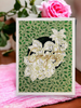 Congrats Floral and Green Foiled Glitter Card