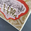 Vintage Hello Greeting Card with French Style