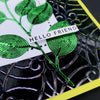 Hello Friend Foil Leaves on Black Card