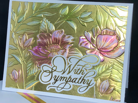 With Sympathy Gold Floral Card