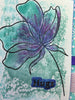 Hugs aqua and purple flower card