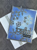 Joyful Wishes Blue background with snowflakes card