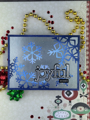 Joyful Wishes Silver background with snowflakes card