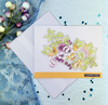 Floral Yellow Trim Thank You Card