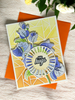 Send a Long Distance Hug, Big Hugs Floral Greeting Card with Geometric Pattern