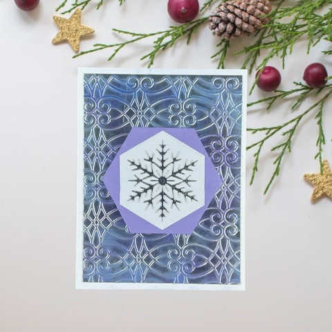 Snowflake Matted on Silver Card