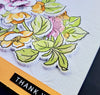 Floral Yellow Trim Thank You Card