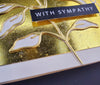 With Sympathy White On Gold Leaves Card