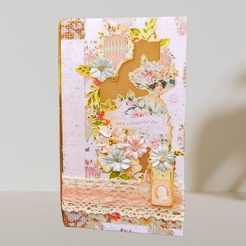 Pink Floral Chunky Junk Journal, Gift for Mom, Daughter, Sister, Grandmother, Gift for Teacher