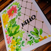 Bright Colored Floral Embossed Pink and Gold Hello Greeting Card for Friend, Loved One, Neighbor