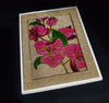 Floral Greeting Card, Stained Glass Effect with a Sparkly Gold Background for All Occasions, Handmade Art
