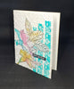 Happy Birthday Handmade Greeting Card with Watercolor Florals in Pastel Colors for All Ages
