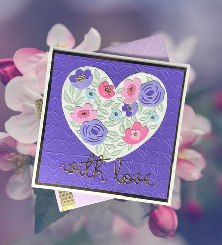 Loving Greeting Card, Purple Flower Card, With Love Purple Floral Card 6x6