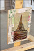 Eiffel Tower Painting Vintage Abstract Art for Home or Office Wall Decor