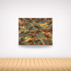 Rusty Love Painting Abstract Turquoise and Rust Orange Wall Decor