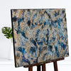 Blue Ridge Abstract Wall Decor Painting in Blue and Silver Metallics