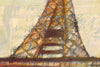 Eiffel Tower Painting Vintage Abstract Art for Home or Office Wall Decor