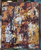 Abstract Foiled Handmade Painting in Maroon and Orange Wall Art