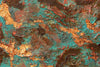 Rusty Love Painting Abstract Turquoise and Rust Orange Wall Decor