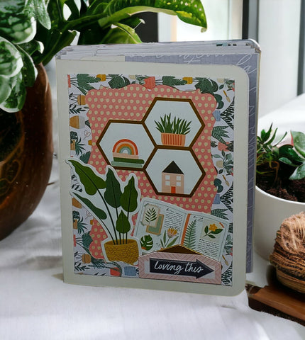 Plant Lovers Mini Junk Journal with a a Dedicated Space for Every Plant-Inspired Reflection.